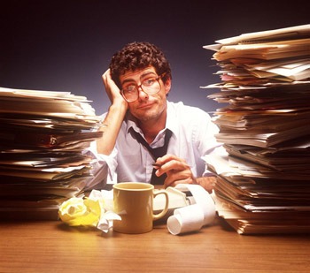 Overworked clerical worker to identify outsourcing blog post